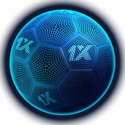 كرة قدم زرقاء مضيئة على خلفية داكنة — World Cup 2026