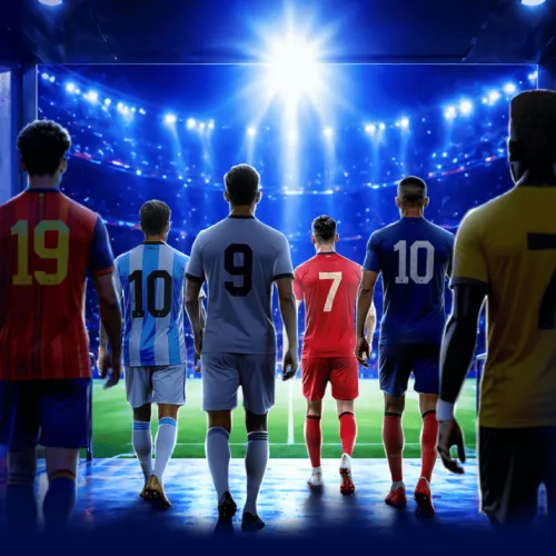 لاعبو كرة قدم يدخلون أرض الملعب قبل انطلاق المباراة — World Cup 2026