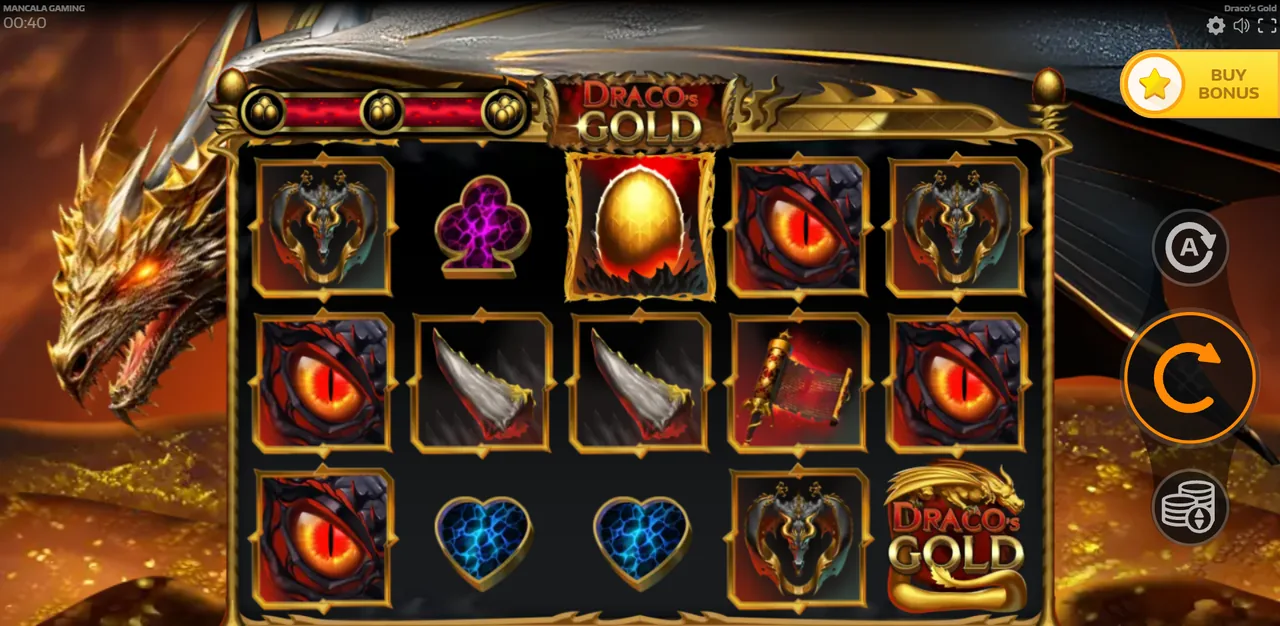 Draco's Gold - reels after a spin