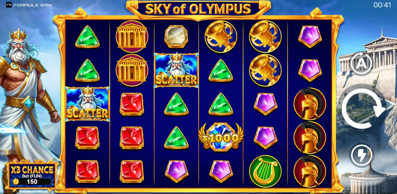 Sky Of Olympus - écran de jeu