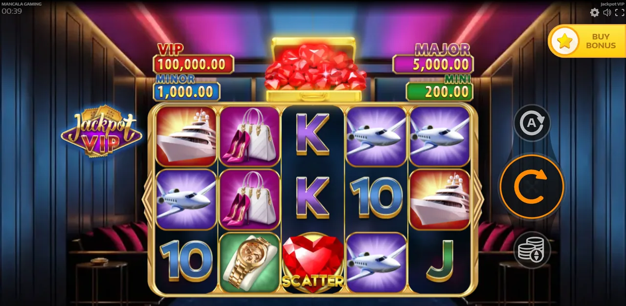 Jackpot VIP - reels after a spin