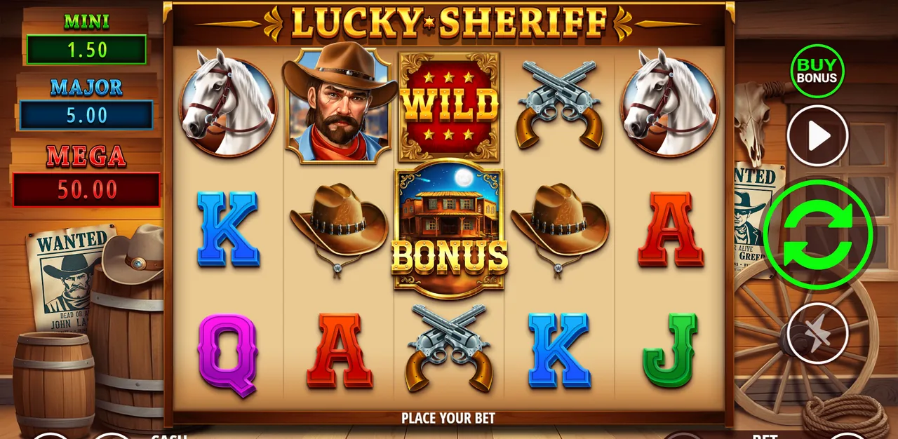 Lucky Sheriff - شاشة اللعب