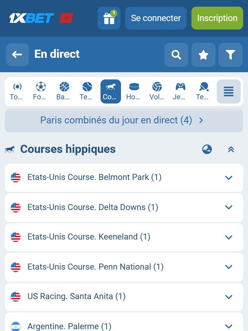 Horse Racing 2026 - racecourse groups in the live section