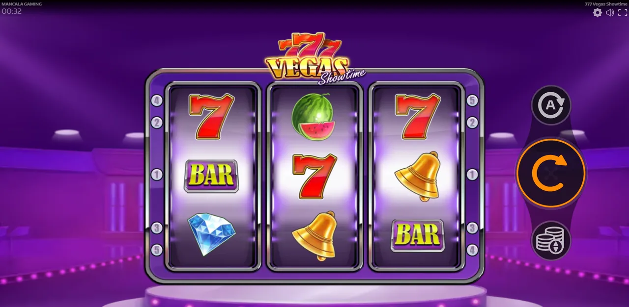 777 Vegas Showtime - game screen