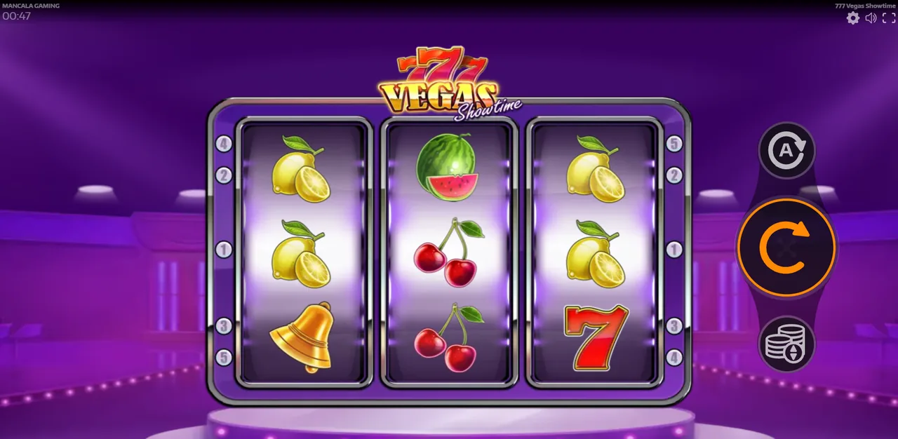 777 Vegas Showtime - grid during play