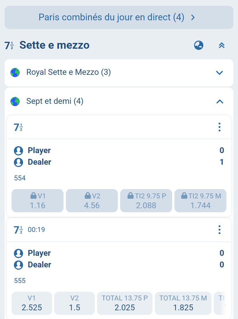 Sette e mezzo 2026 - أيدٍ مرقّمة في البث المباشر مع المعاملات