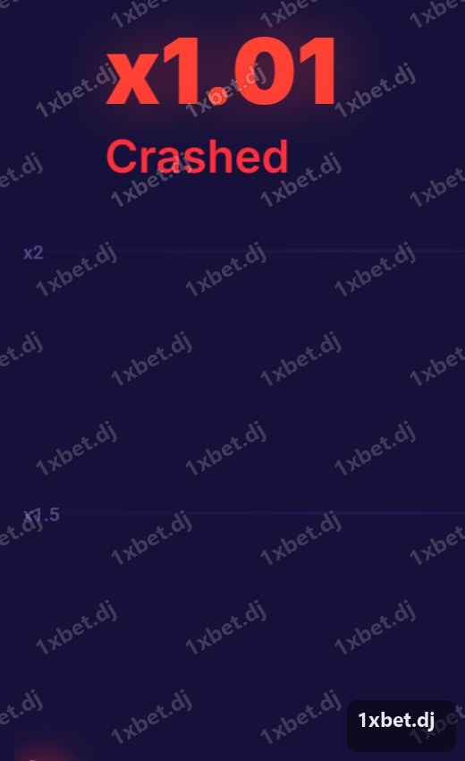 Crash Point - Crash à x1.01, multiplicateur en rouge