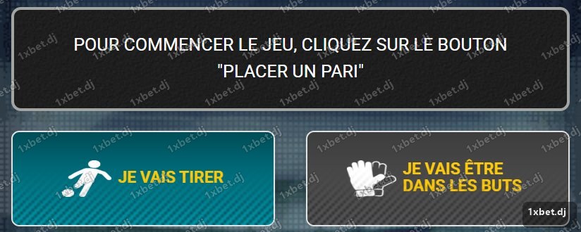 Penalties - bouton JE VAIS TIRER activé