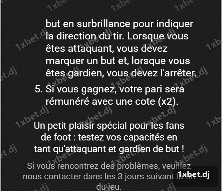 Penalties - règle du gain à x2