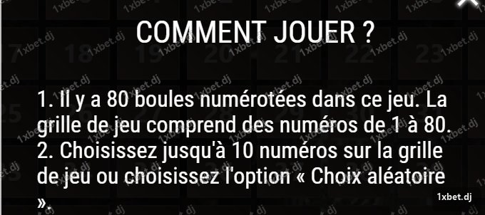 X-Keno - règles, 80 boules et dix numéros au plus