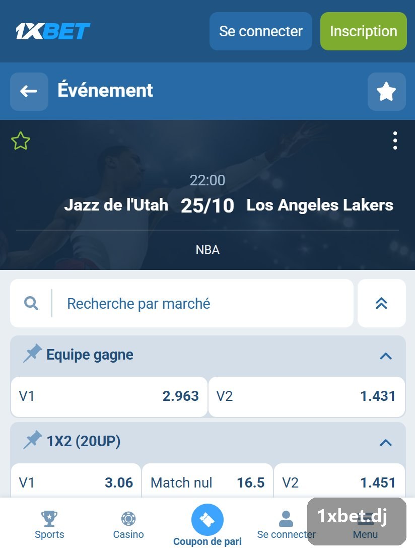 الدوري الاميركي للمحترفينNBA: صفحة مباراة مع الفائز و1X2 ومجموع النقاط