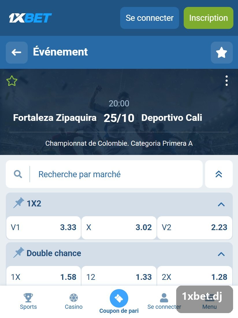 Championnat de Colombie. Categoria Primera A : marchés d'une rencontre en Colombie