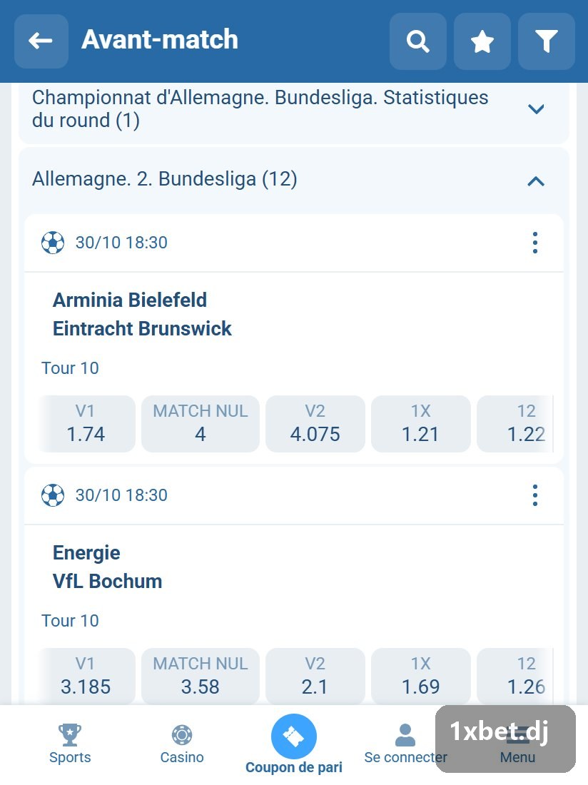 Allemagne. 2. Bundesliga : rencontres de 2. Bundesliga dans la ligne d'avant-match