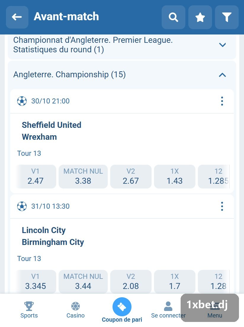 England. Championship: fixtures listed before kick-off