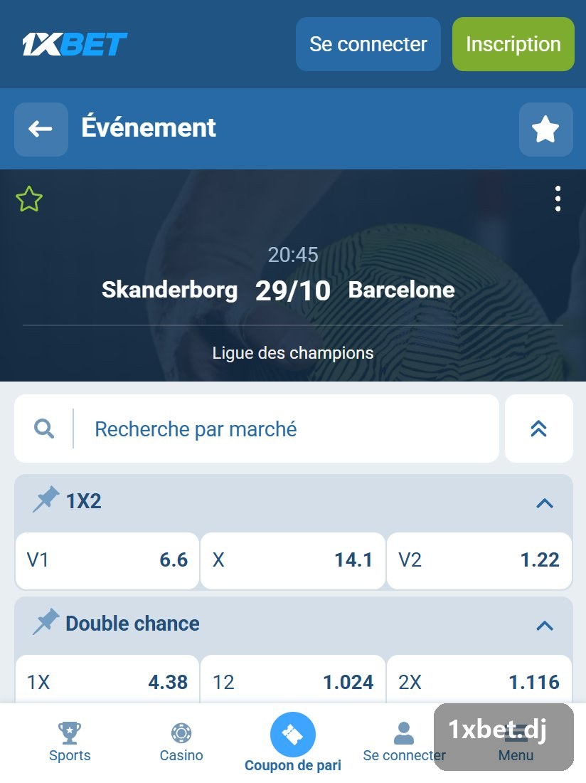 Ligue des champions : marchés d'un match européen