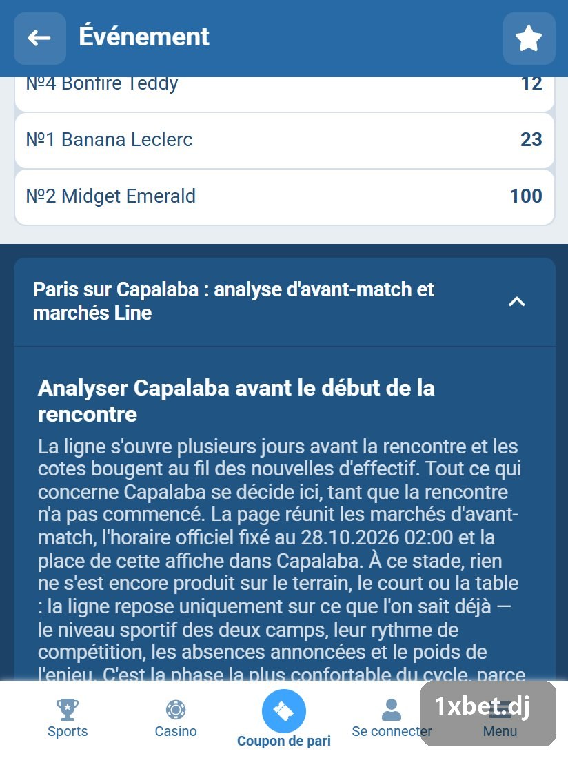 Romford : bas de la liste des lévriers, chaque chien avec sa cote décimale